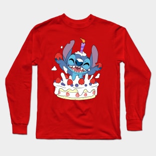 Happy Birthday Stitch Long Sleeve T-Shirt